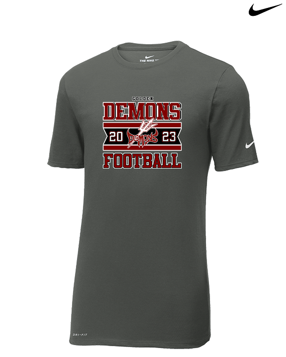 Golden HS Football Stamp - Mens Nike Cotton Poly Tee