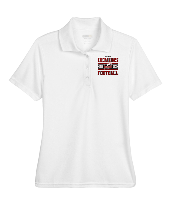 Golden HS Football Stamp - Womens Polo