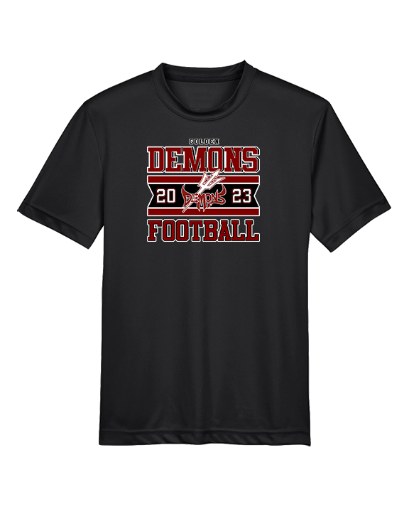 Golden HS Football Stamp - Youth Performance Shirt