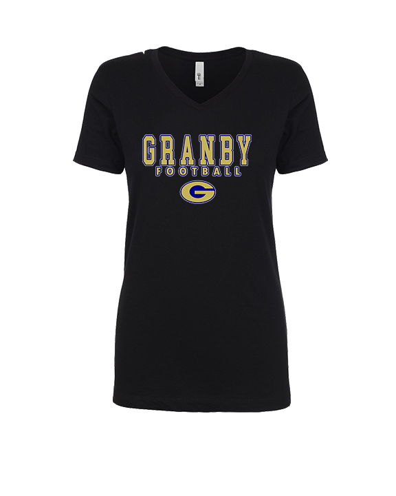 Granby HS Football Block - Womens V-Neck