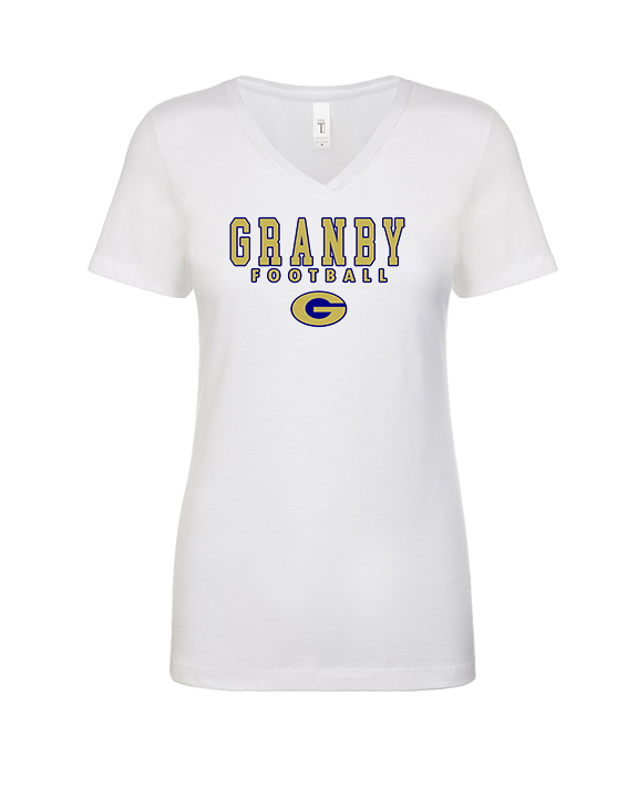Granby HS Football Block - Womens V-Neck