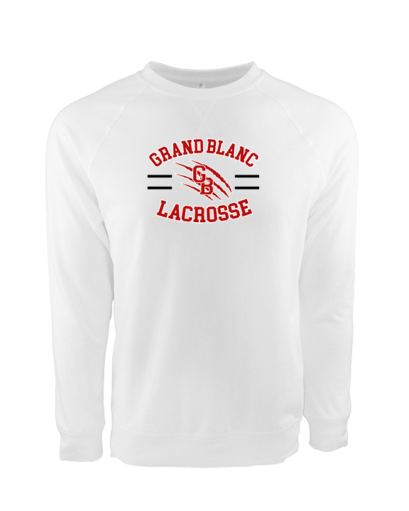 Grand Blanc HS Boys Lacrosse Curve - Crewneck Sweatshirt