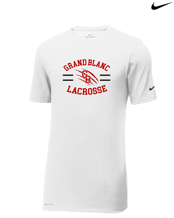 Grand Blanc HS Boys Lacrosse Curve - Mens Nike Cotton Poly Tee