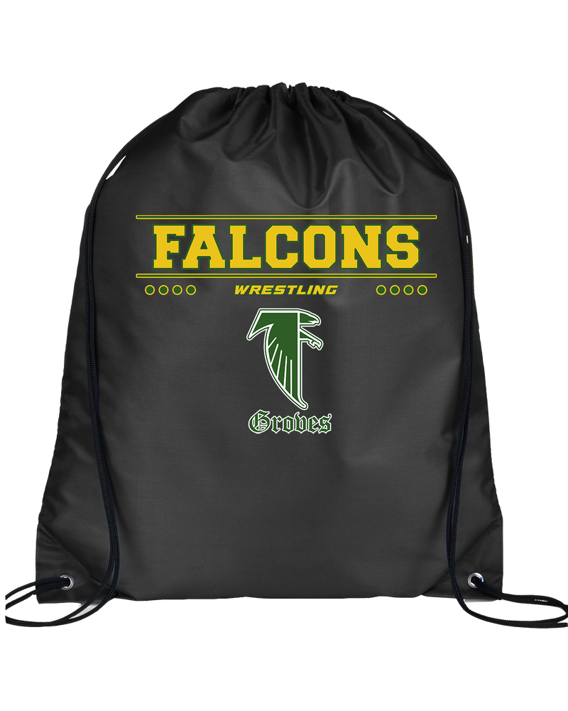 Groves HS Wrestling Border - Drawstring Bag