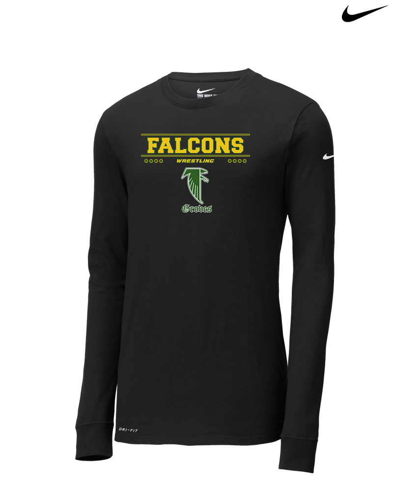 Groves HS Wrestling Border - Nike Dri-Fit Poly Long Sleeve