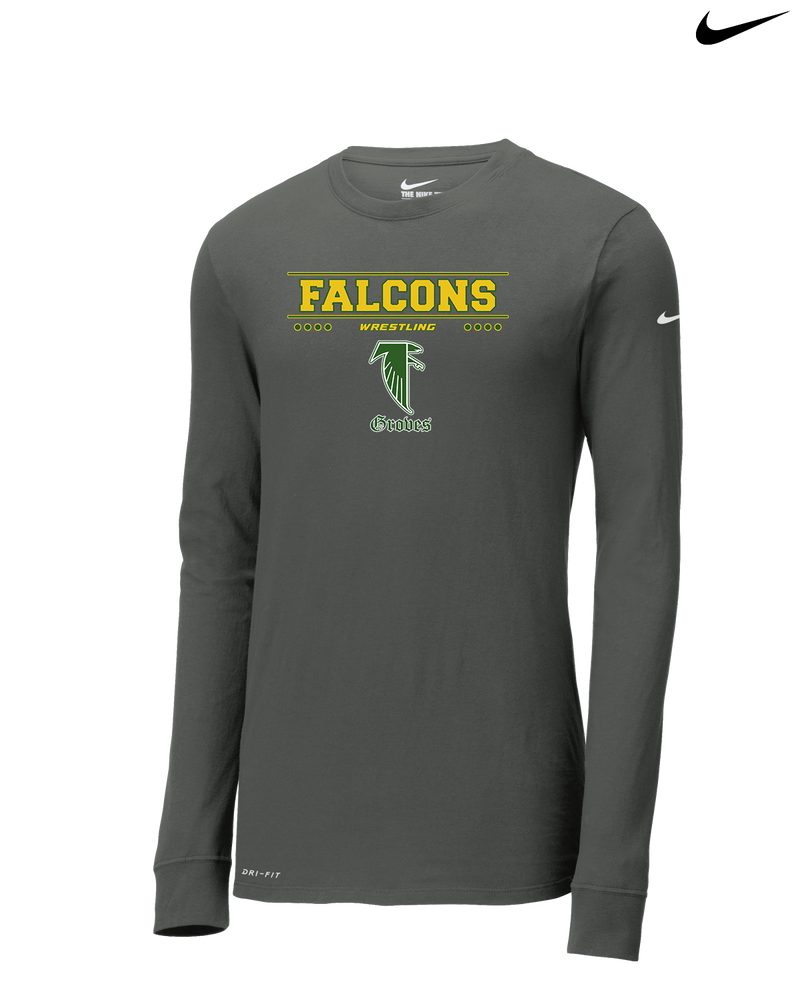 Groves HS Wrestling Border - Nike Dri-Fit Poly Long Sleeve