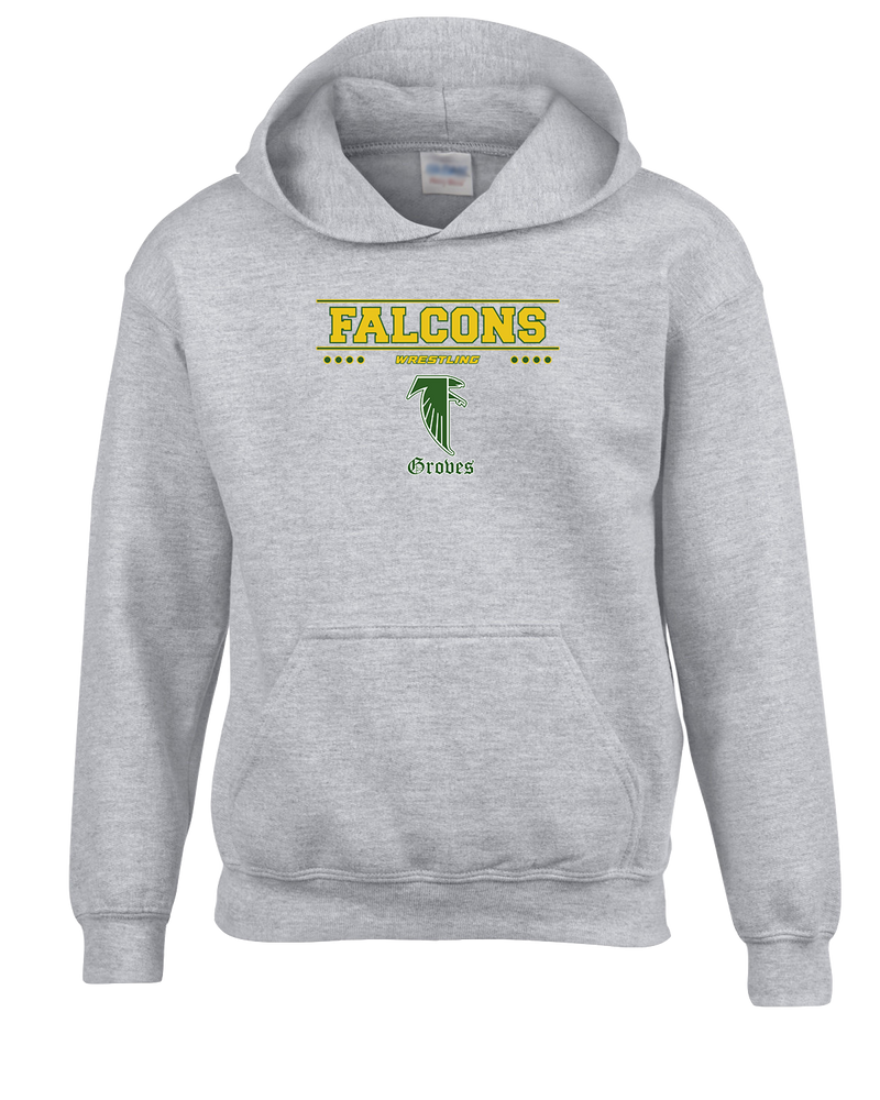 Groves HS Wrestling Border - Cotton Hoodie