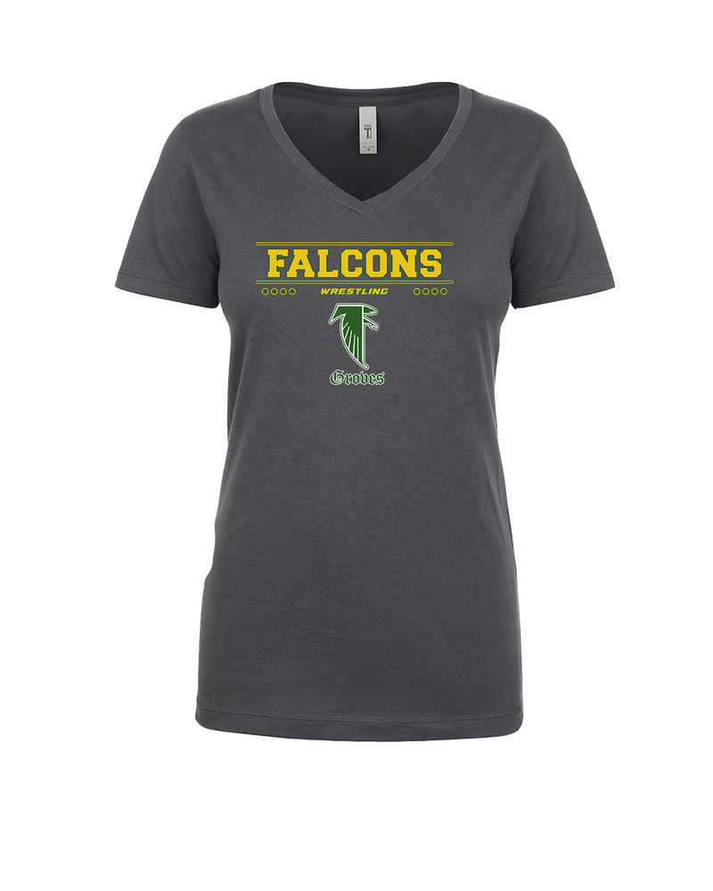 Groves HS Wrestling Border - Womens V-Neck