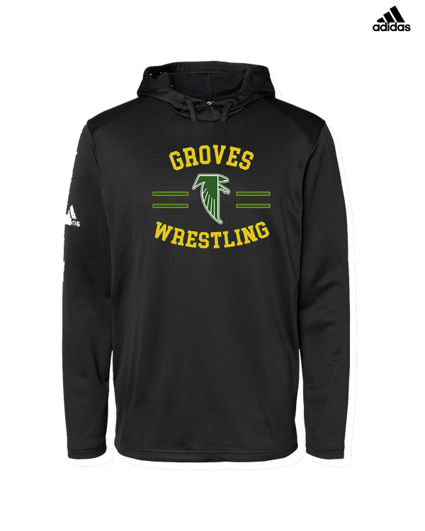 Groves HS Wrestling Curve - Adidas Men's Hooded Sweatshirt