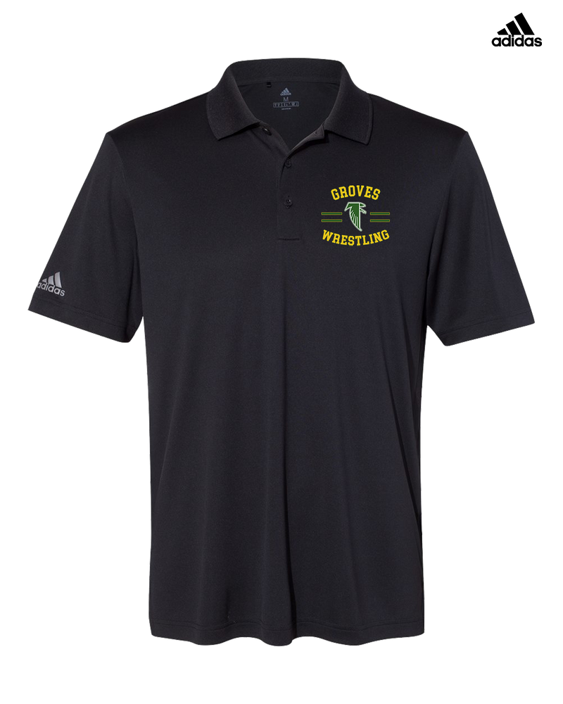 Groves HS Wrestling Curve - Adidas Men's Performance Polo
