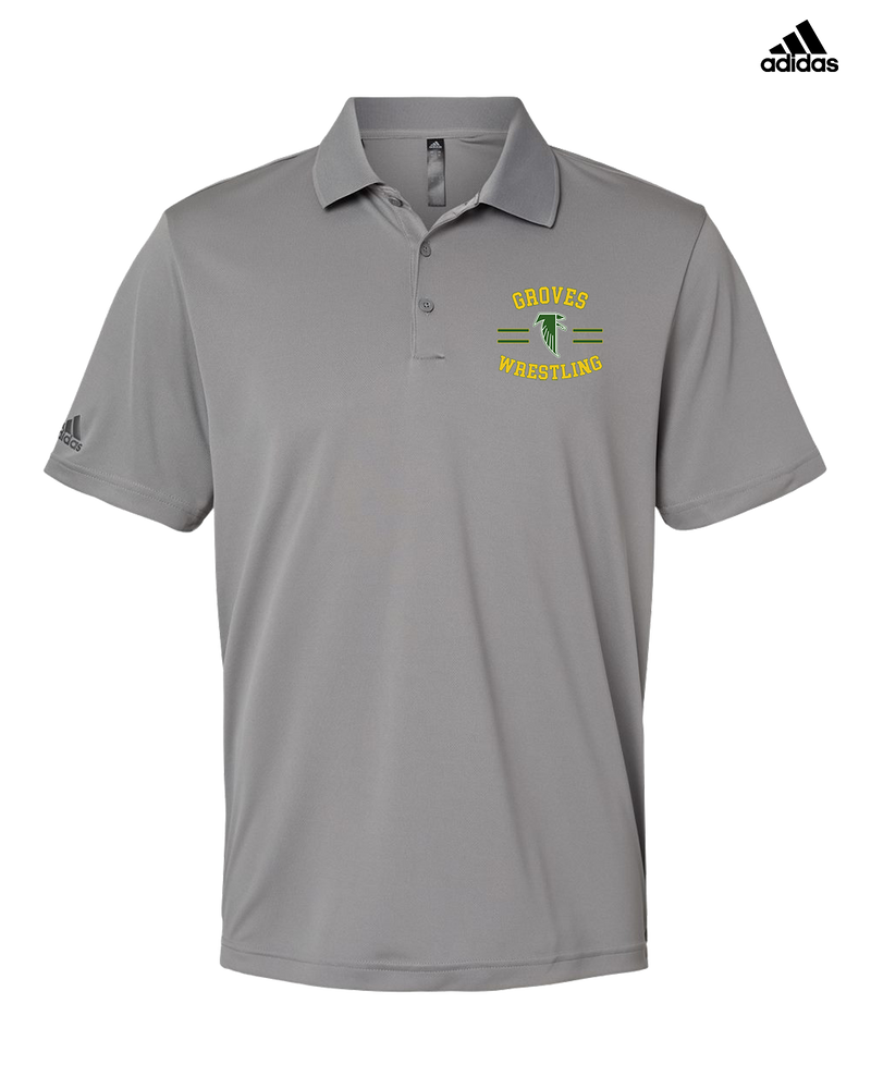 Groves HS Wrestling Curve - Adidas Men's Performance Polo