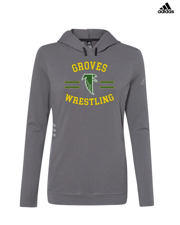 Groves HS Wrestling Curve - Adidas Women's Lightweight Hooded Sweatshirt