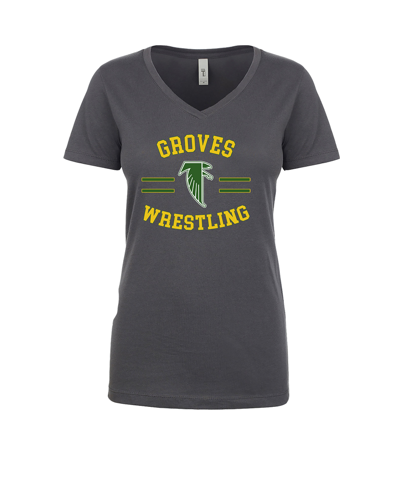 Groves HS Wrestling Curve - Womens V-Neck