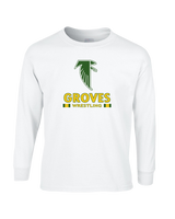 Groves HS Wrestling Stacked - Mens Basic Cotton Long Sleeve
