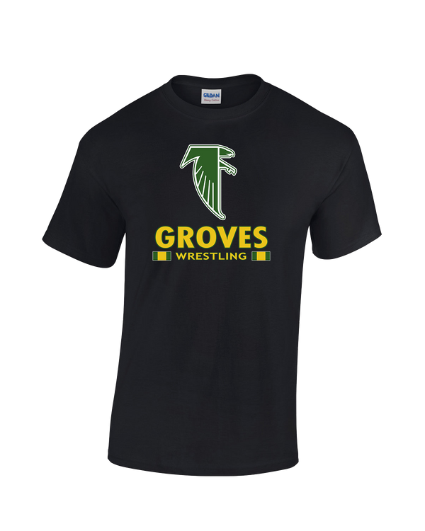 Groves HS Wrestling Stacked - Cotton T-Shirt