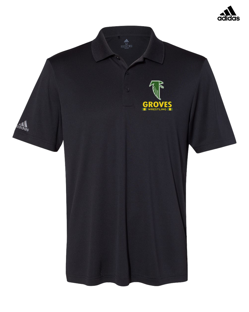 Groves HS Wrestling Stacked - Adidas Men's Performance Polo