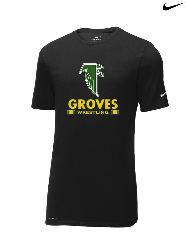 Groves HS Wrestling Stacked - Nike Cotton Poly Dri-Fit