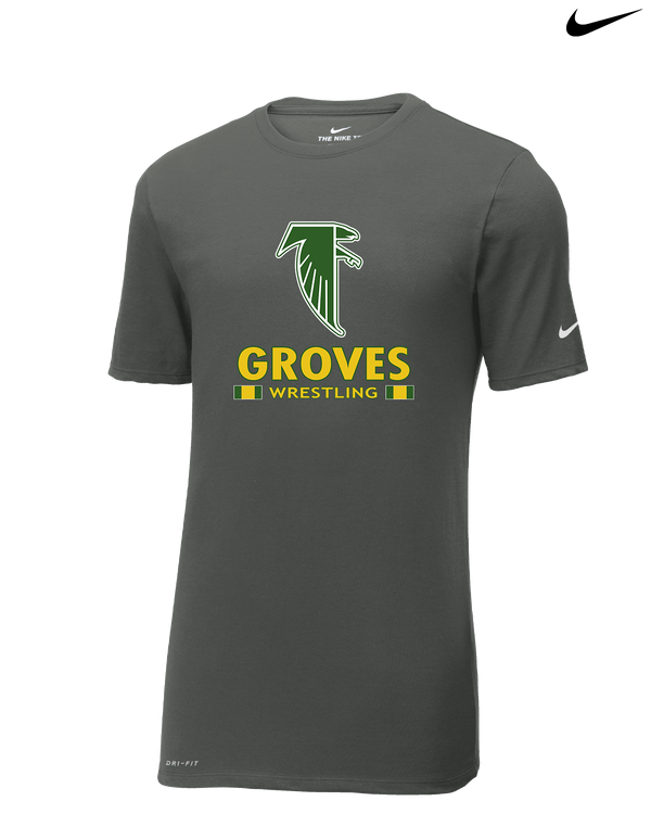 Groves HS Wrestling Stacked - Nike Cotton Poly Dri-Fit