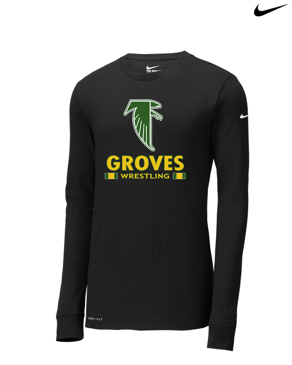 Groves HS Wrestling Stacked - Nike Dri-Fit Poly Long Sleeve