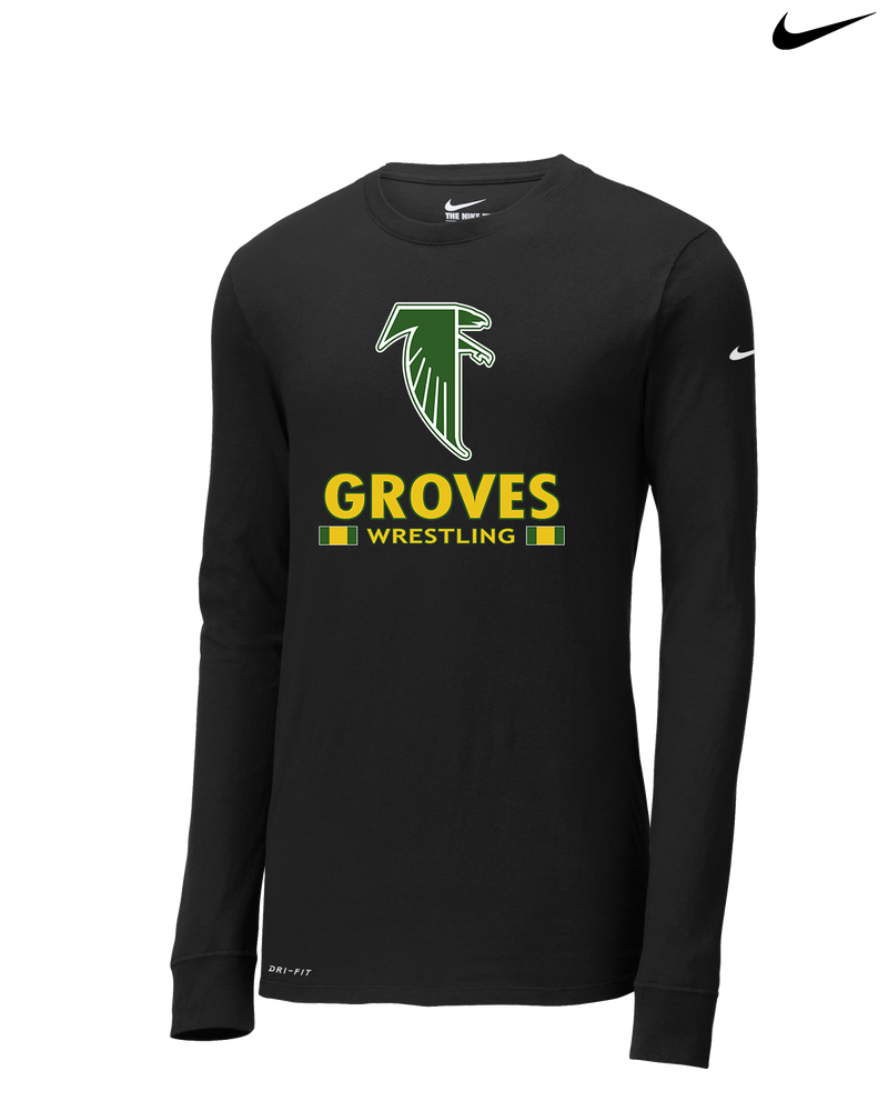 Groves HS Wrestling Stacked - Nike Dri-Fit Poly Long Sleeve