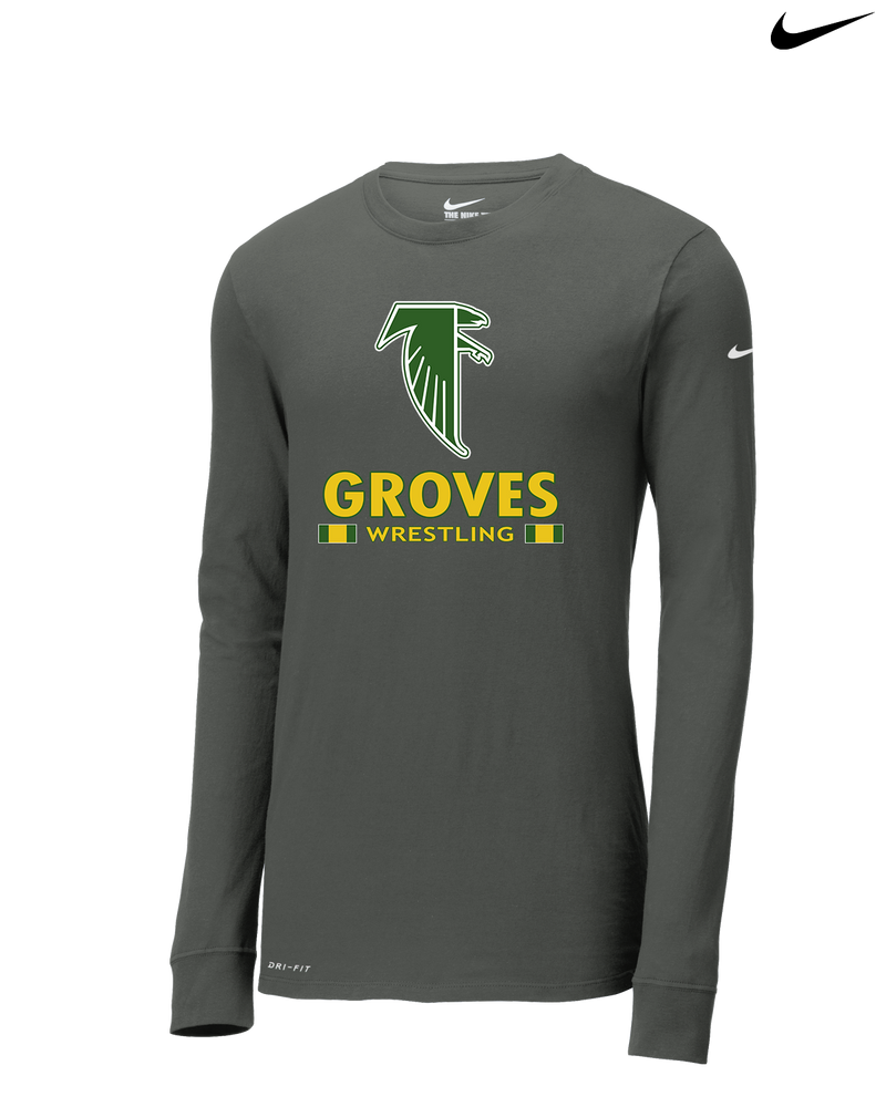 Groves HS Wrestling Stacked - Nike Dri-Fit Poly Long Sleeve