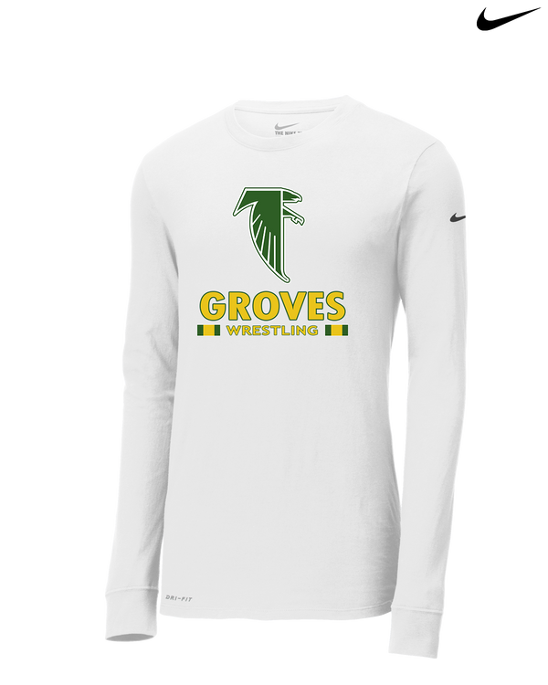 Groves HS Wrestling Stacked - Nike Dri-Fit Poly Long Sleeve