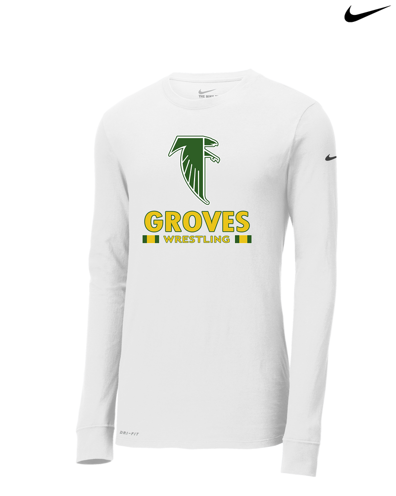 Groves HS Wrestling Stacked - Nike Dri-Fit Poly Long Sleeve