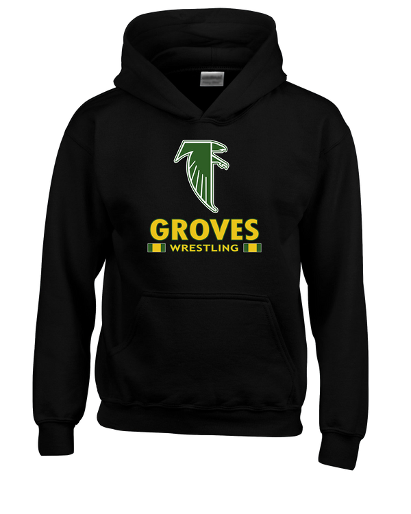 Groves HS Wrestling Stacked - Cotton Hoodie