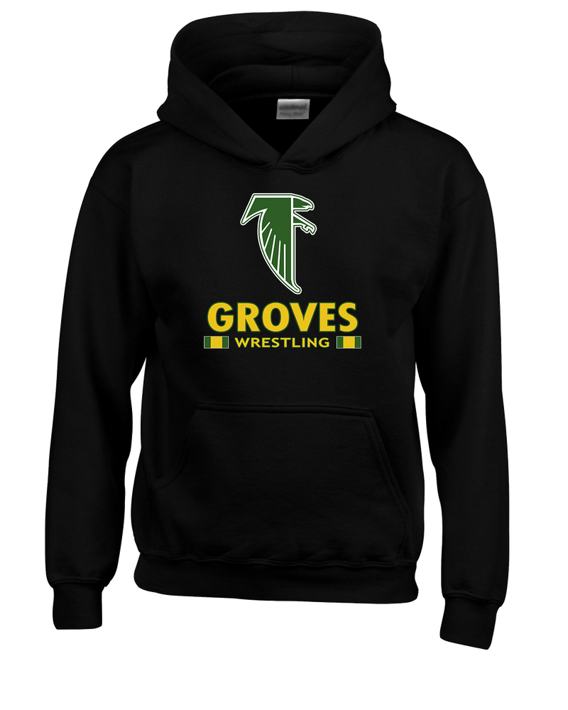 Groves HS Wrestling Stacked - Cotton Hoodie