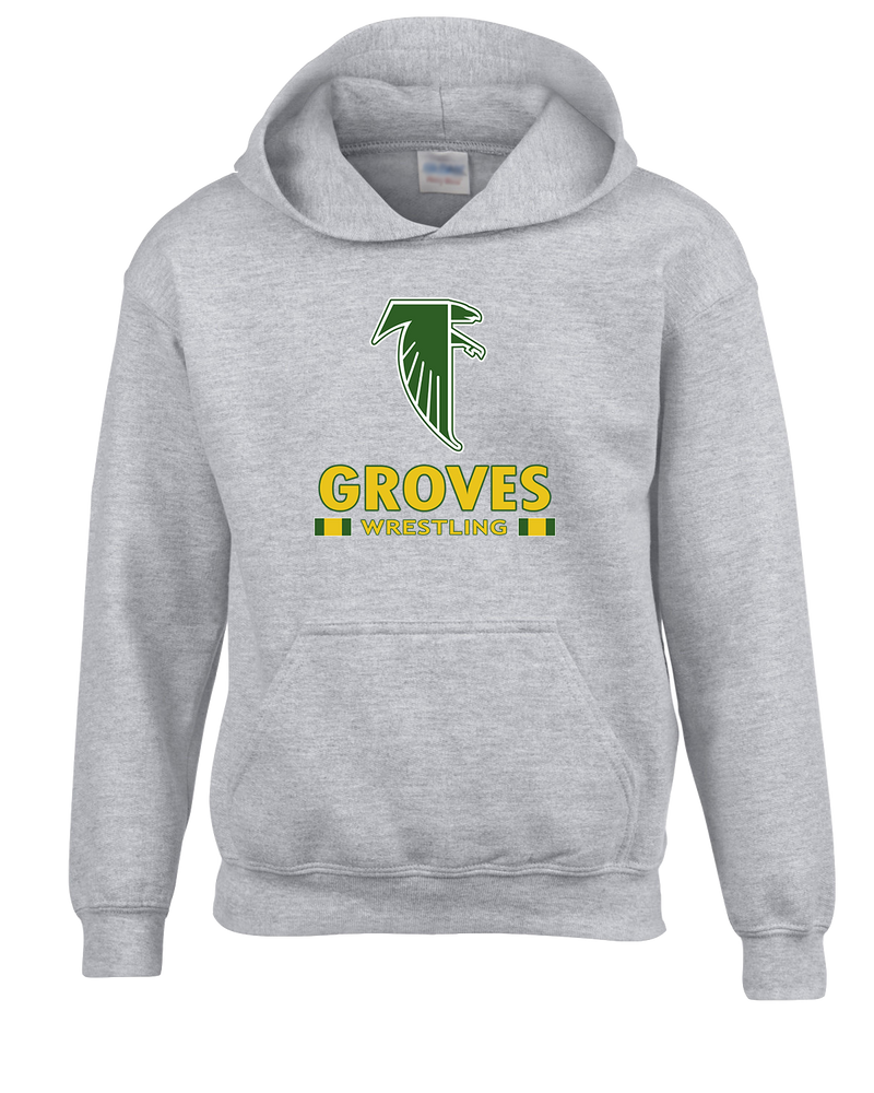 Groves HS Wrestling Stacked - Cotton Hoodie