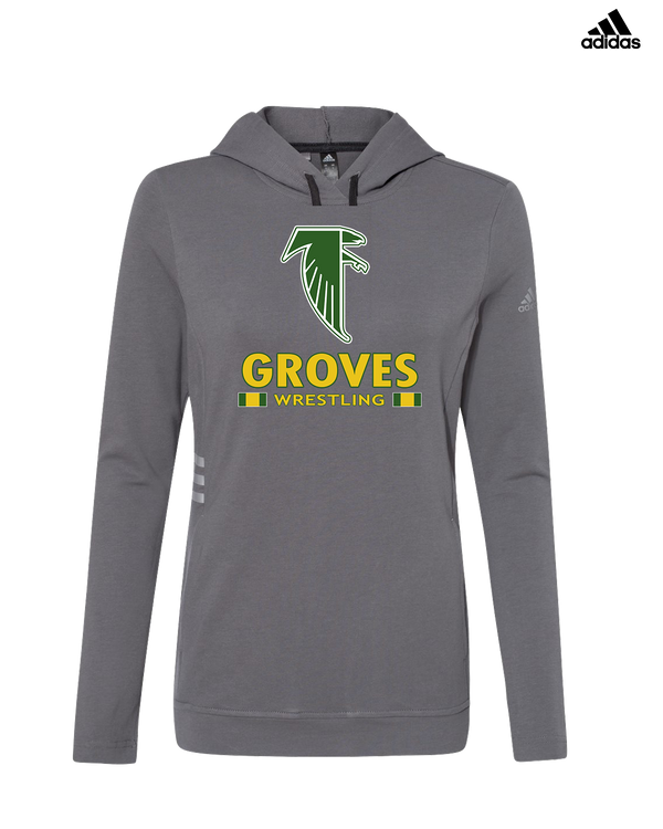 Groves HS Wrestling Stacked - Adidas Women's Lightweight Hooded Sweatshirt