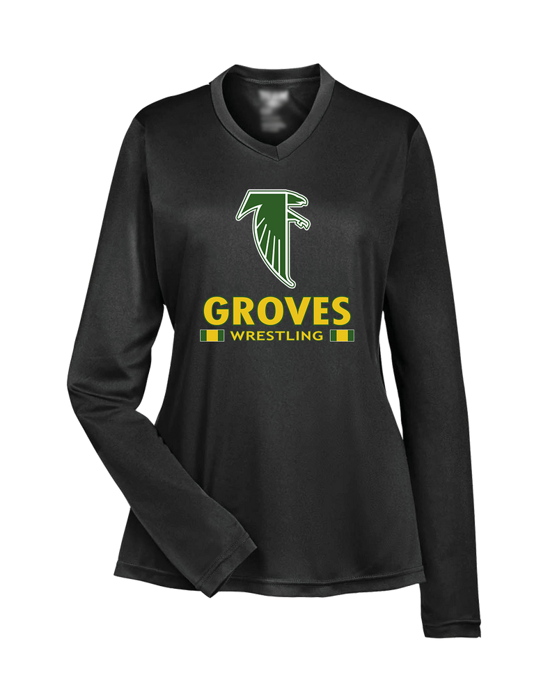 Groves HS Wrestling Stacked - Womens Performance Long Sleeve