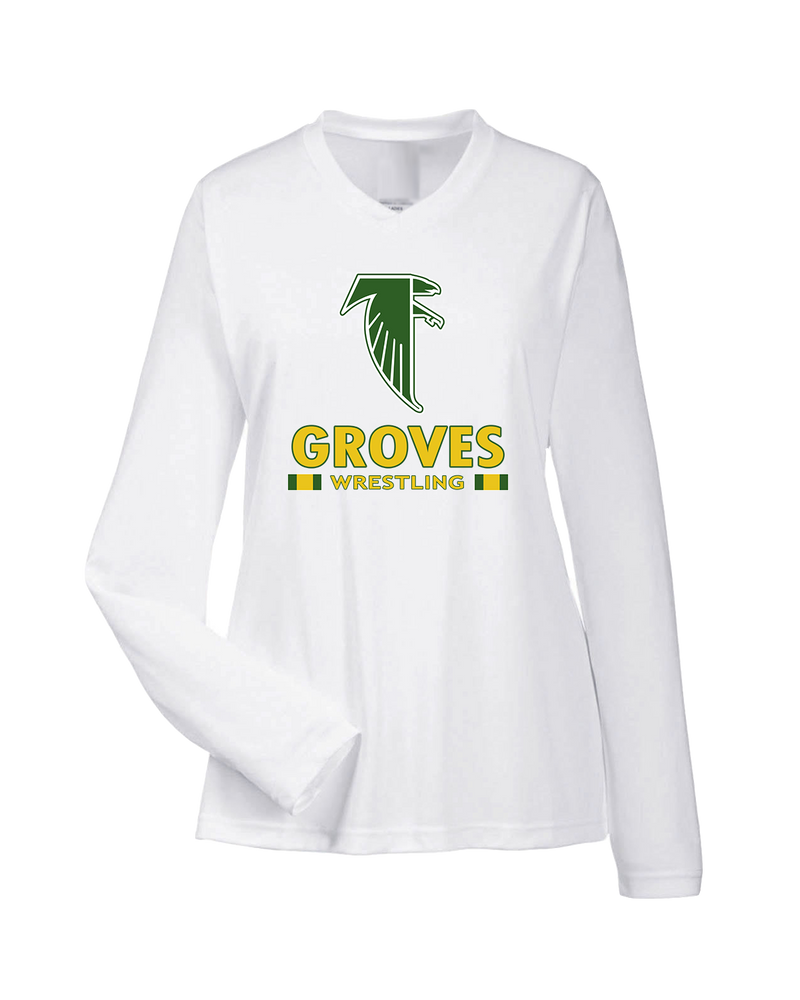 Groves HS Wrestling Stacked - Womens Performance Long Sleeve
