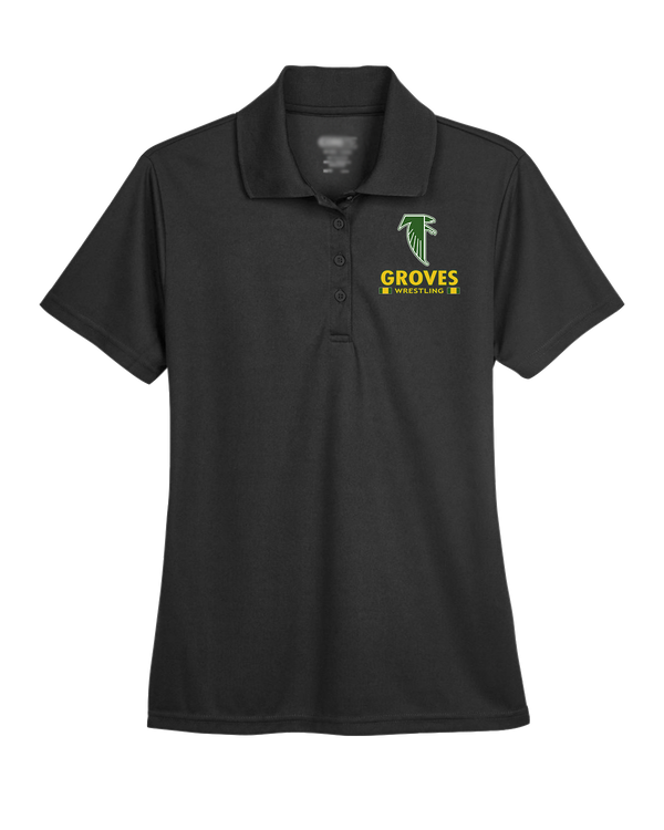 Groves HS Wrestling Stacked - Womens Polo