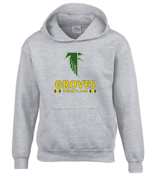 Groves HS Wrestling Stacked - Youth Hoodie