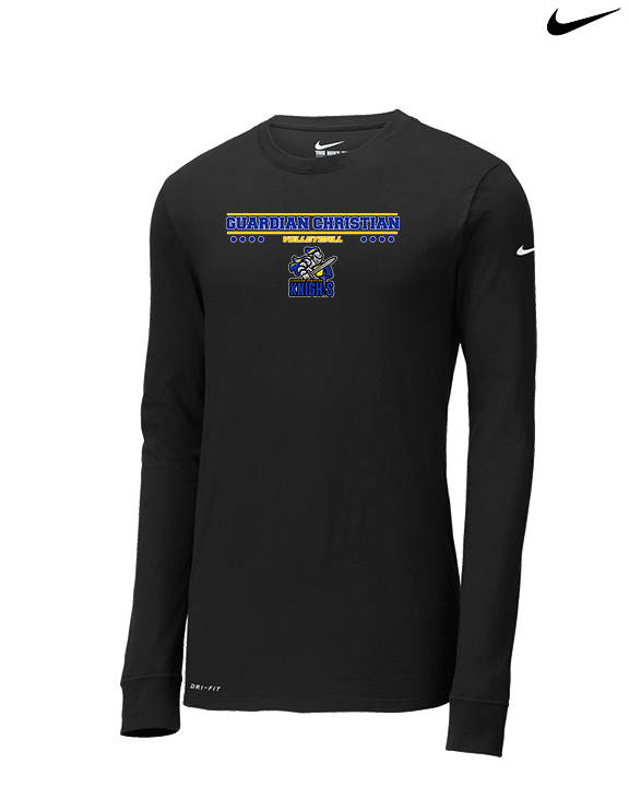 Guardian Christian Academy Volleyball Border - Mens Nike Longsleeve