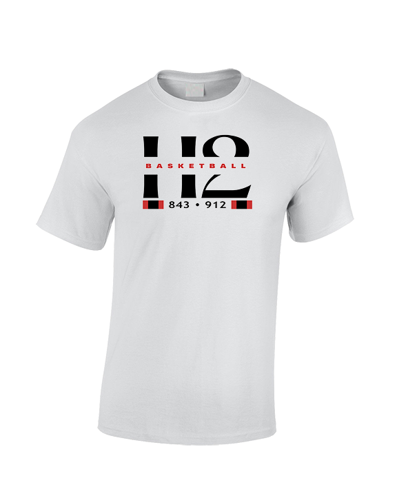 H2 Basketball Stacked Zip Code - Cotton T-Shirt