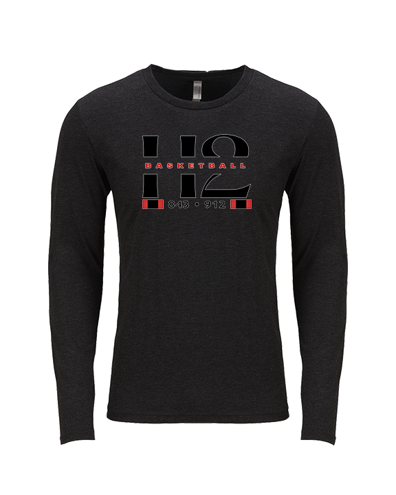 H2 Basketball Stacked Zip Code - Tri-Blend Long Sleeve
