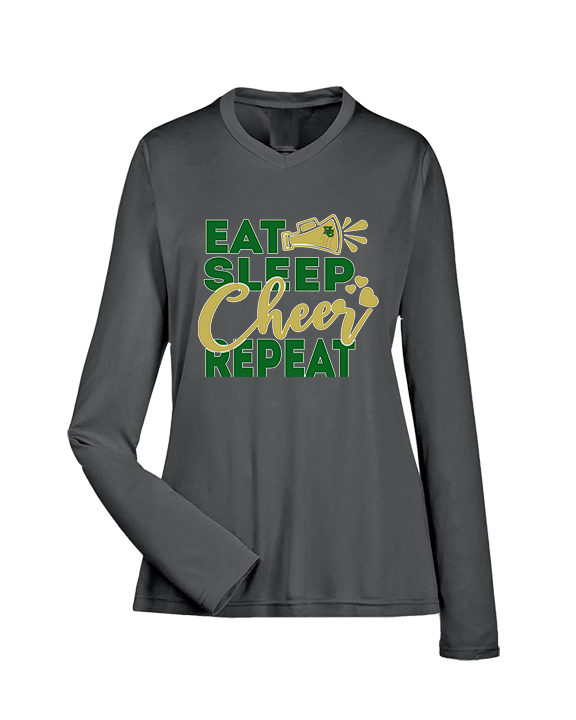 Hamakua Cougars Cheer Eat Sleep Cheer - Womens Performance Longsleeve