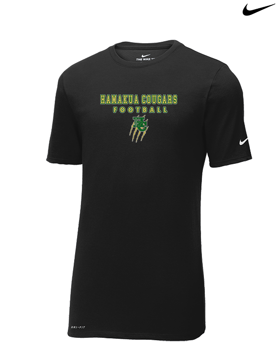 Hamakua Cougars Football Block - Mens Nike Cotton Poly Tee