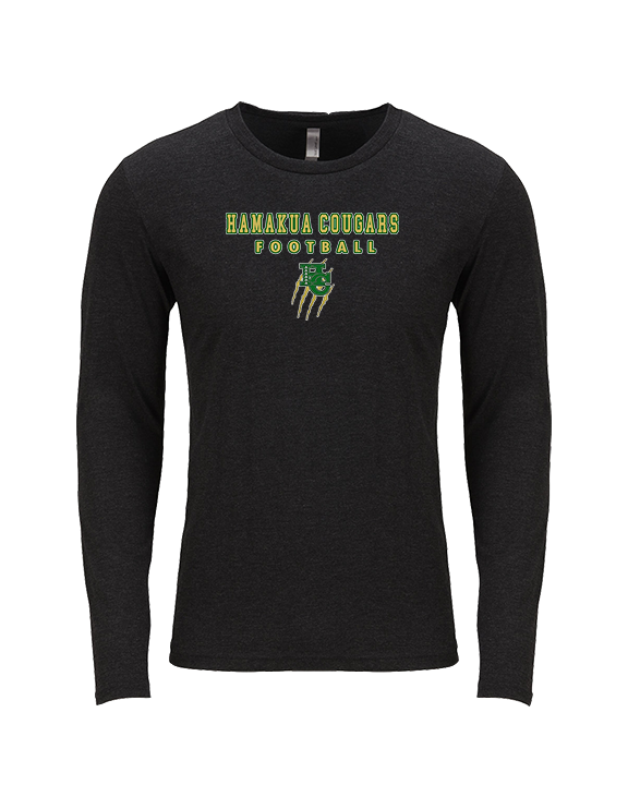 Hamakua Cougars Football Block - Tri-Blend Long Sleeve
