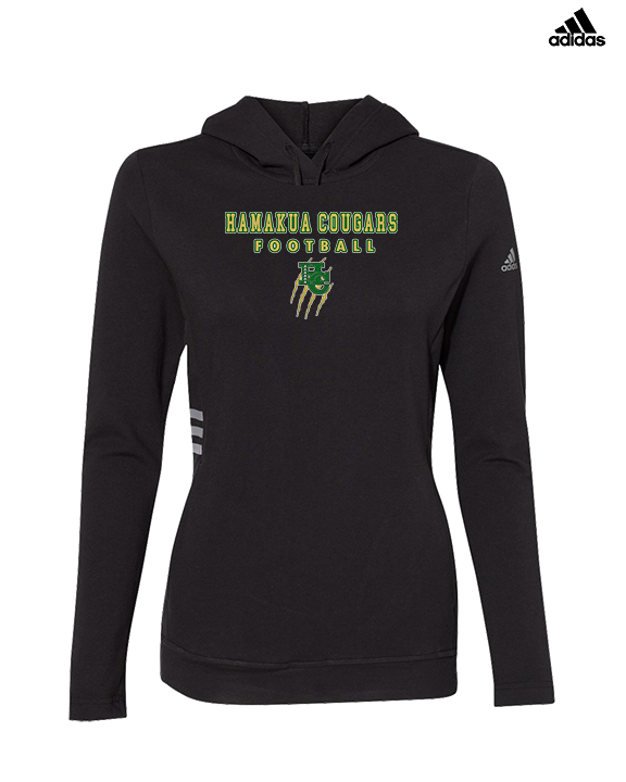 Hamakua Cougars Football Block - Womens Adidas Hoodie