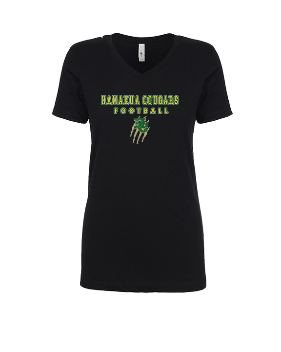 Hamakua Cougars Football Block - Womens V-Neck