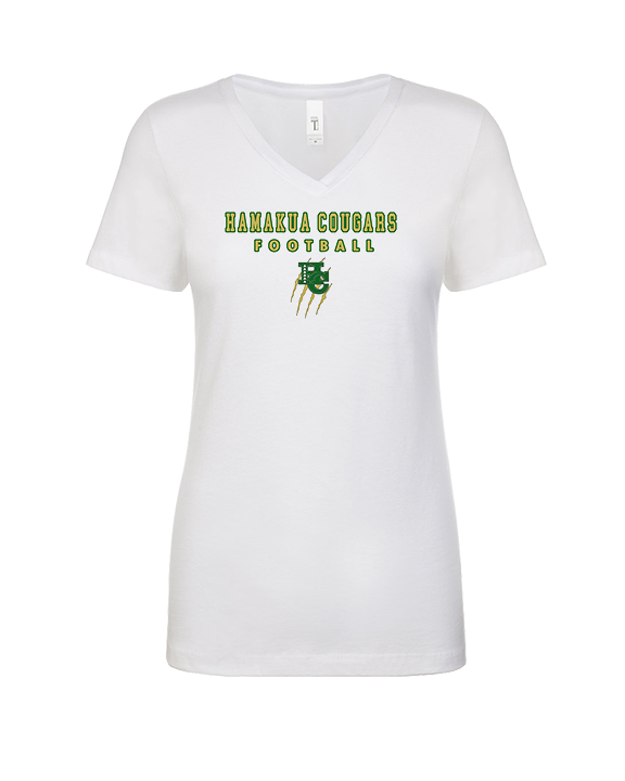 Hamakua Cougars Football Block - Womens V-Neck