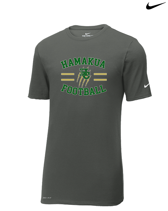 Hamakua Cougars Football Curve - Mens Nike Cotton Poly Tee