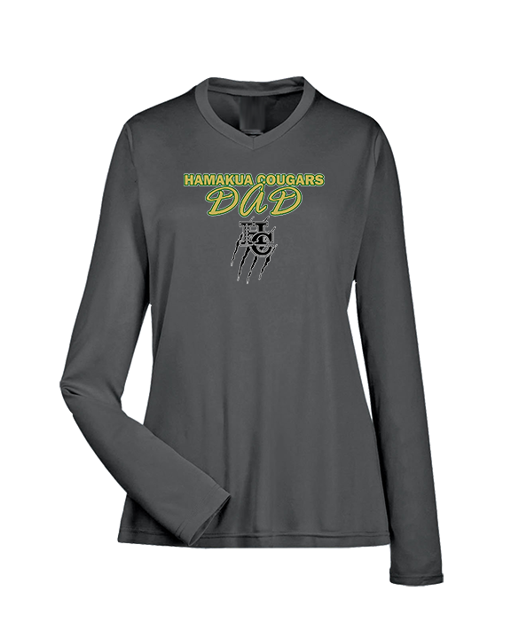 Hamakua Cougars Football Dad - Womens Performance Longsleeve