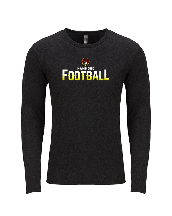 Hammond HS Football Logo Football - Tri-Blend Long Sleeve