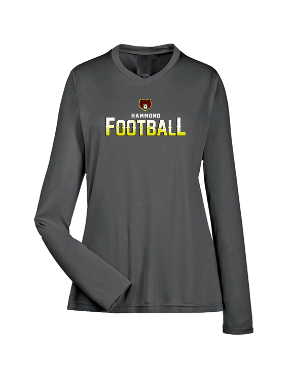 Hammond HS Football Logo Football - Womens Performance Longsleeve