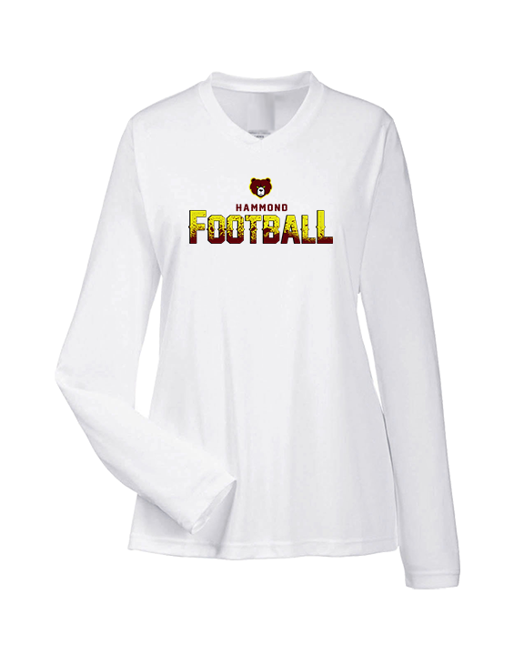 Hammond HS Football Logo Football - Womens Performance Longsleeve