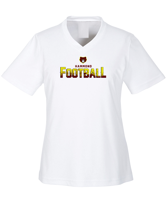Hammond HS Football Logo Football - Womens Performance Shirt